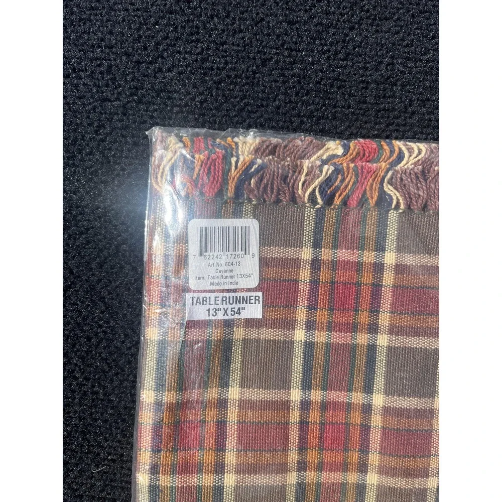Park Designs Plaid Table Runner 13x54 & Valance 72x14 Set New in Package Country